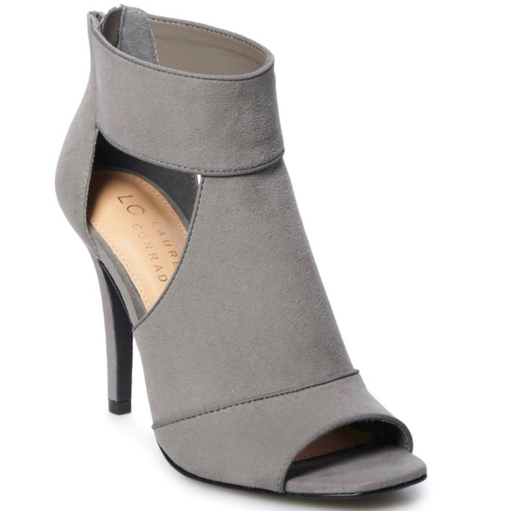 LC Grey Ankle Strap Heel Sandals